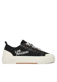 Love Moschino - LOVE MOSCHINO Sneakersy JA15022G1LIYG000 Czarny. Kolor: czarny. Materiał: materiał