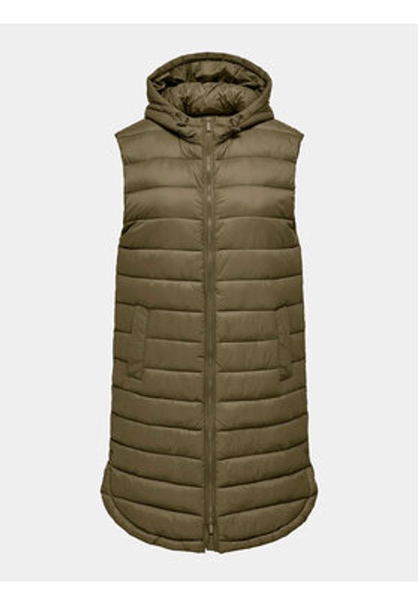 only - ONLY Bezrękawnik Melody 15258350 Khaki Regular Fit. Kolor: brązowy. Materiał: syntetyk. Długość rękawa: bez rękawów