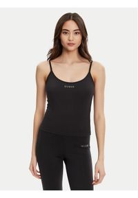 Guess Top V5RP09 KCD02 Czarny Regular Fit. Kolor: czarny. Materiał: syntetyk