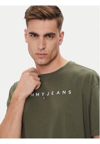 Tommy Jeans T-Shirt Linear Logo DM0DM17993 Zielony Regular Fit. Kolor: zielony. Materiał: bawełna #2