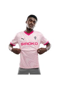 SIROKO - Oficjalna koszulka piłkarska Puma dla dorosłych Real Sporting de Gijón Footba. Kolor: różowy. Sport: piłka nożna