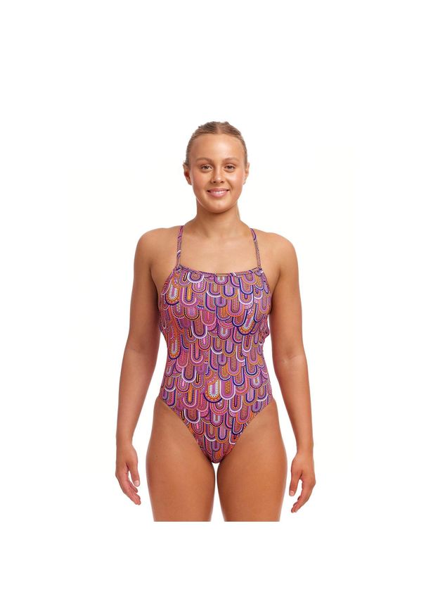 FUNKITA - Strój pływacki jednoczęściowy damski Funkita Strapped In One Piece. Kolor: fioletowy