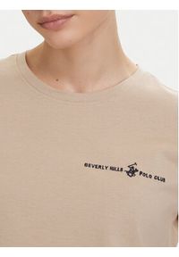 Beverly Hills Polo Club T-Shirt P-SS26W-TS085 Beżowy Regular Fit. Typ kołnierza: polo. Kolor: beżowy. Materiał: bawełna #4