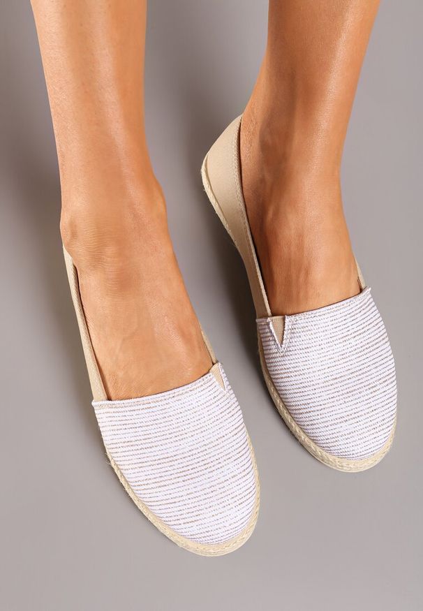 Renee - Beżowe Espadryle Loving Tonight. Zapięcie: bez zapięcia. Kolor: beżowy. Materiał: materiał. Wzór: paski, nadruk. Obcas: na płaskiej podeszwie