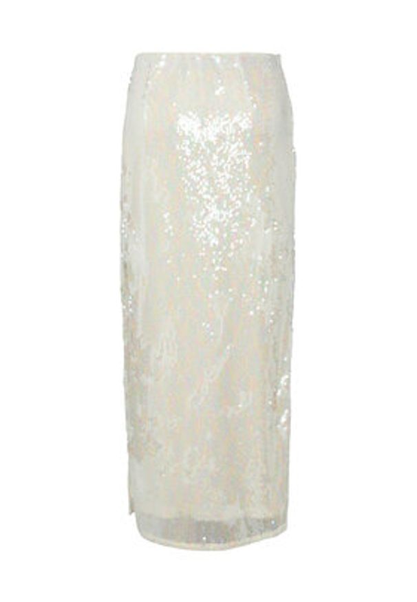 YAS Spódnica maxi Sequina 26037771 Écru Regular Fit. Materiał: syntetyk