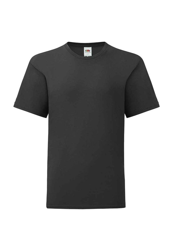 FRUIT OF THE LOOM - Kultowa Koszulka Dziecięca / Dziecięca. Kolor: czarny. Sport: turystyka piesza