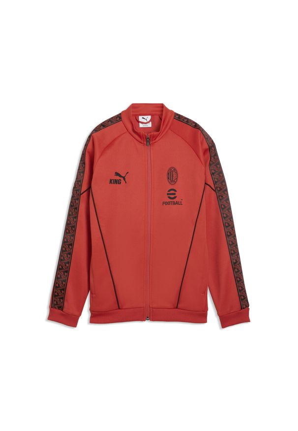 Puma - Młodzieżowa kurtka AC Milan KING Anthem PUMA. Kolor: czerwony, wielokolorowy, czarny. Sport: bieganie