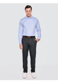 Big-Star - Koszula męska bawełniana błękitna Guberno 400. Okazja: do pracy. Kolor: niebieski. Materiał: bawełna. Wzór: haft, jodełka, ze splotem. Styl: klasyczny, elegancki #3