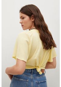 mango - Mango T-shirt Bella damski kolor żółty. Kolor: żółty. Materiał: materiał #4