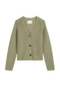 Marc O'Polo Kardigan 506 6059 61069 Zielony Relaxed Fit. Typ kołnierza: polo. Kolor: zielony. Materiał: bawełna