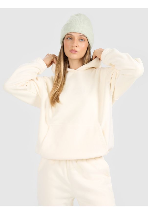 4f - 4F Polar loose z kapturem damski - biały XL. Typ kołnierza: kaptur. Kolor: biały. Materiał: polar. Sport: snowboard