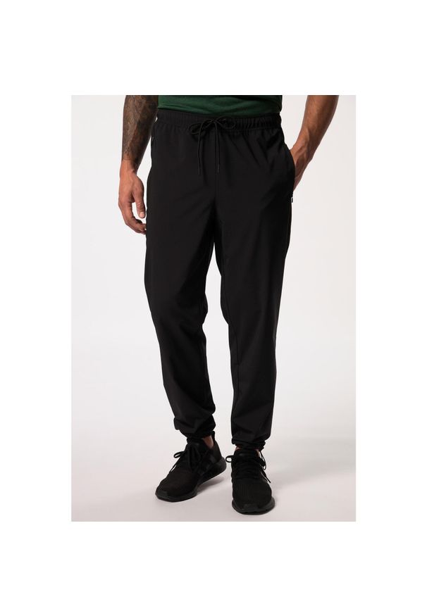 JAY-PI - Męskie Spodnie trekkingowe outdoorowe ultralekkie podstawowy krój QuickDry. Kolekcja: plus size. Kolor: czarny. Materiał: elastan, poliester, materiał