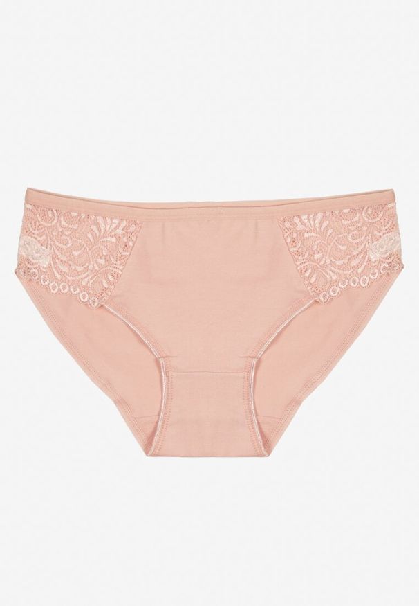 Born2be - Różowe Gładkie Majtki Figi z Bawełny Venessila. Kolor: różowy. Materiał: bawełna. Wzór: gładki