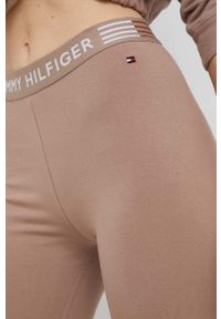 TOMMY HILFIGER - Tommy Hilfiger legginsy damskie kolor beżowy gładkie. Kolor: beżowy. Materiał: dzianina. Wzór: gładki #2