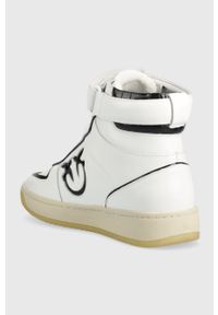 Pinko sneakersy Lorena Basket Hi kolor biały. Nosek buta: okrągły. Zapięcie: rzepy. Kolor: biały. Materiał: skóra, guma. Obcas: na obcasie. Wysokość obcasa: niski #5