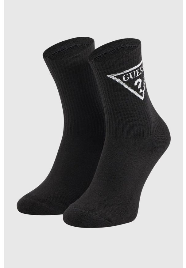 Guess - GUESS Czarne męskie sportowe skarpetki. Kolor: czarny. Materiał: dzianina