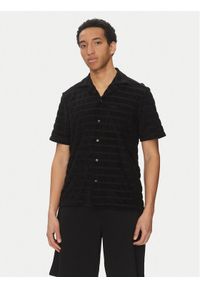 Hugo - HUGO Koszula Ellino 50539351 Czarny Relaxed Fit. Kolor: czarny. Materiał: bawełna