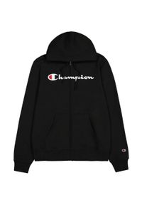 Champion - Męska Rozpinana Bluza Z Kapturem. Typ kołnierza: kaptur. Kolor: czarny