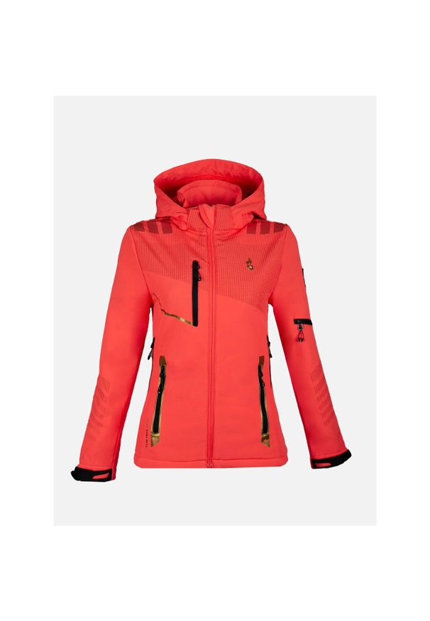 Damska kurtka wodoodporna Aulp Fecla. Kolor: różowy, wielokolorowy, pomarańczowy. Sport: turystyka piesza