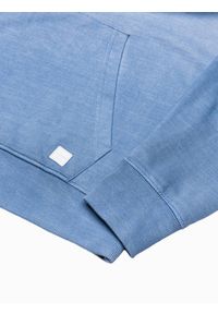 Ombre Clothing - Bluza męska bez kaptura B1150 - błękitna - L. Typ kołnierza: bez kaptura. Kolor: niebieski. Materiał: bawełna. Wzór: gradientowy. Sezon: lato #6