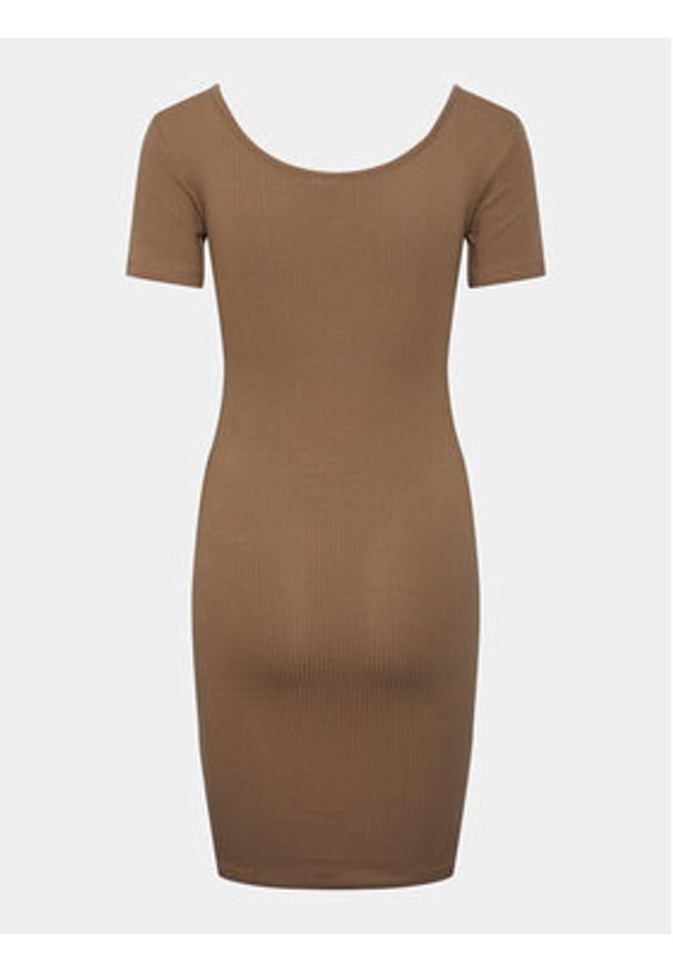 Pieces Sukienka codzienna Kitte 17146324 Brązowy Slim Fit. Okazja: na co dzień. Kolor: brązowy. Materiał: bawełna. Typ sukienki: proste. Styl: casual