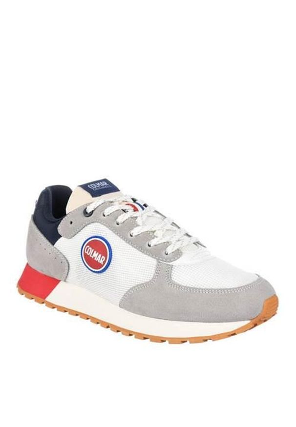 Buty do chodzenia męskie Colmar Travis Originals. Kolor: czerwony, szary, wielokolorowy. Materiał: zamsz, materiał, tkanina, nylon, guma, syntetyk. Szerokość cholewki: normalna. Sport: turystyka piesza