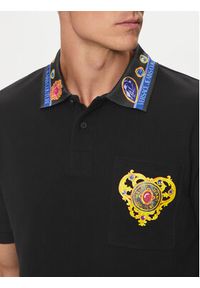 Versace Jeans Couture Polo 76GAGT11 Czarny Regular Fit. Typ kołnierza: polo. Kolor: czarny. Materiał: bawełna #3