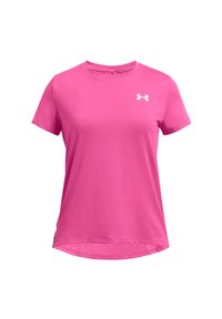 Koszulka sportowa dziewczęca Under Armour Knockout Tee - różowa. Kolor: różowy. Materiał: poliester, elastan, materiał. Styl: sportowy #1