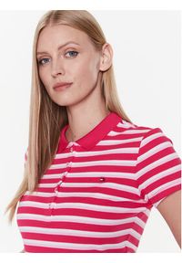 TOMMY HILFIGER - Tommy Hilfiger Polo Stripe WW0WW27151 Różowy Slim Fit. Typ kołnierza: polo. Kolor: różowy. Materiał: bawełna