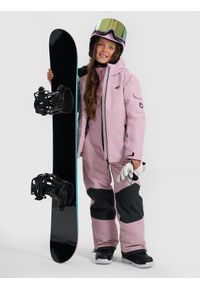 4f - 4F Kurtka snowboardowa membrana 8000 dziewczęca - różowa 140 (9-10 lat). Kolor: różowy. Sezon: lato