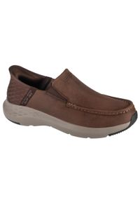skechers - Buty do chodzenia męskie, Slip-Ins Parson - Oswin. Kolor: brązowy. Materiał: skóra. Sport: turystyka piesza #1