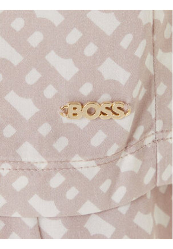 BOSS Koszulka piżamowa Sateen 50545615 Beżowy Relaxed Fit. Kolor: beżowy. Materiał: wiskoza