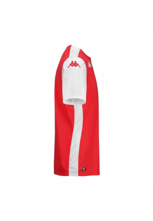 Kappa - Koszulka dla dzieci AS Monaco Abou Pro 8 2024/25. Kolor: wielokolorowy, biały, czerwony. Sport: piłka nożna