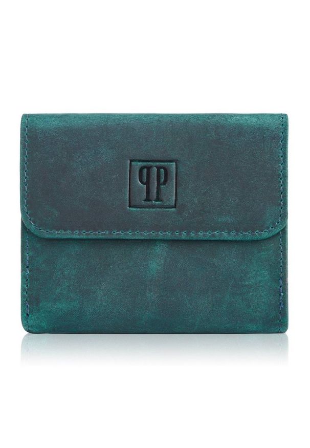 Portmonetka damska zielona PAOLO PERUZZI T-11-GR. Kolor: zielony. Materiał: skóra