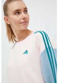 Adidas - adidas bluza damska kolor różowy wzorzysta. Kolor: różowy. Materiał: materiał. Styl: klasyczny #5
