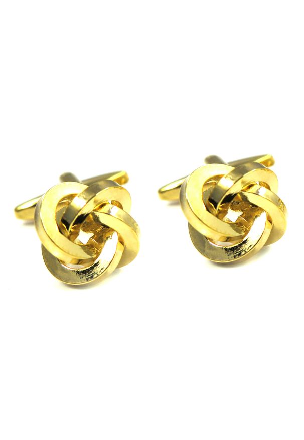 Modini - Spinki do mankietów - złote węzełki U132. Kolor: złoty