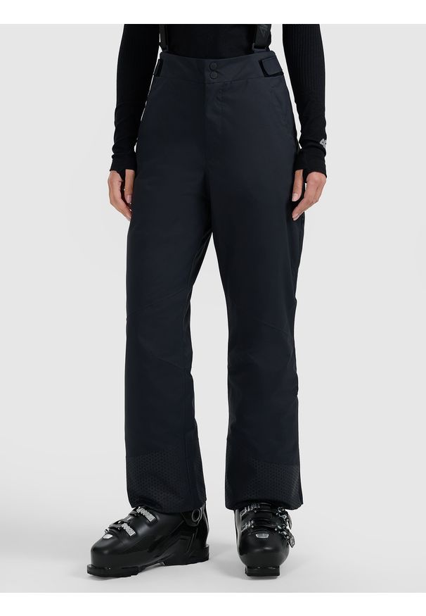 4f - 4F Spodnie narciarskie z szelkami membrana Dermizax 20000 damskie - czarne XXL. Kolor: czarny. Materiał: poliester, materiał. Technologia: Dermizax. Wzór: gładki. Sezon: zima. Sport: narciarstwo