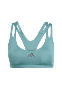 Adidas - Biustonosz Aeroimpact Luxe Training Light-Support. Kolor: niebieski. Materiał: materiał
