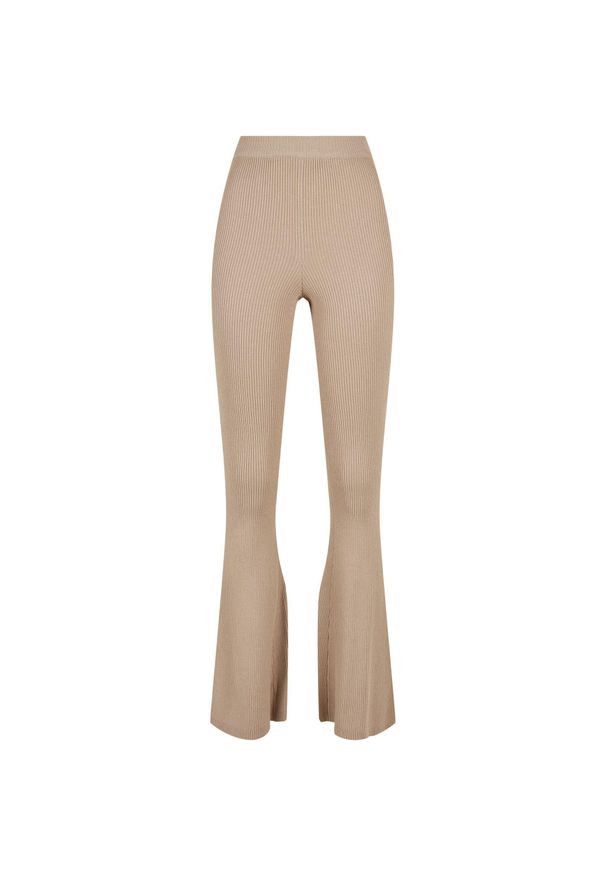 Legginsy damskie Urban Classics Rib Knit Bootcut. Kolor: brązowy