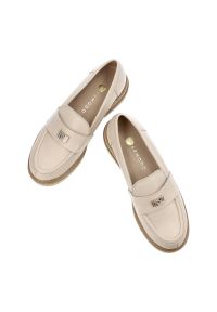 Beżowe Półbuty Armodo Eleganckie Mokasyny Damskie. Okazja: do pracy, na co dzień, na spotkanie biznesowe. Kolor: beżowy. Materiał: skóra. Styl: elegancki #7