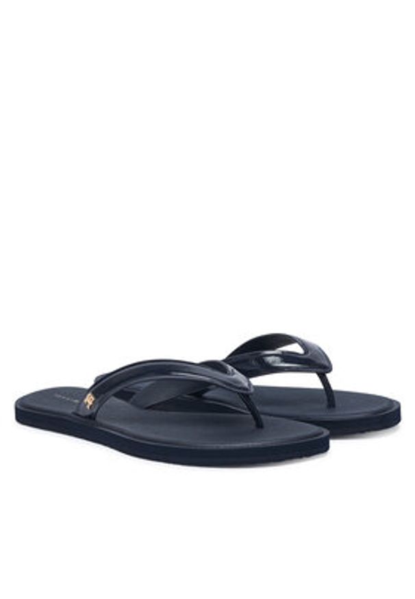 TOMMY HILFIGER - Tommy Hilfiger Japonki Th Scandi Shiny Summer Sandal FW0FW09446 Granatowy. Kolor: niebieski. Materiał: skóra