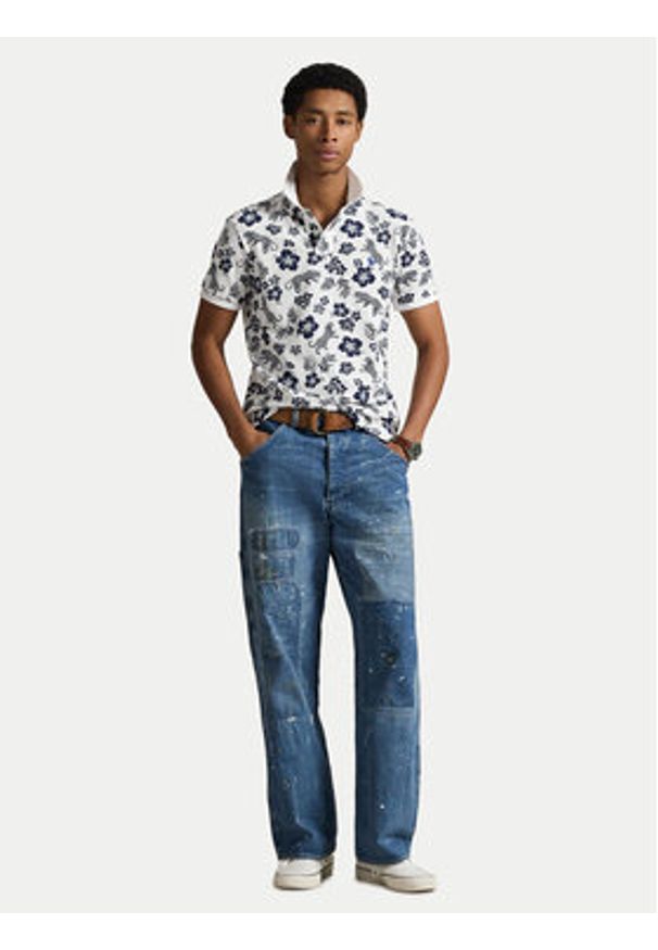 Polo Ralph Lauren Polo 710B13541001 Biały Slim Fit. Typ kołnierza: polo. Kolor: biały. Materiał: bawełna