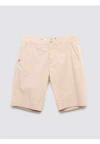 Big-Star - Szorty męskie chinosy jasnobeżowe Rossino 800. Okazja: na co dzień. Kolor: beżowy. Materiał: bawełna, elastan, tkanina. Sezon: lato. Styl: casual, klasyczny, elegancki #1