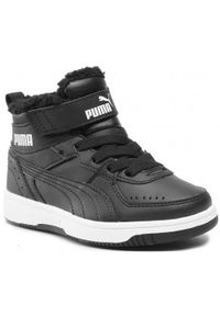 Buty do chodzenia dla dzieci Puma Rebound Joy Fur PS. Zapięcie: sznurówki. Kolor: wielokolorowy, czarny. Materiał: guma, materiał, syntetyk. Szerokość cholewki: normalna. Sport: turystyka piesza