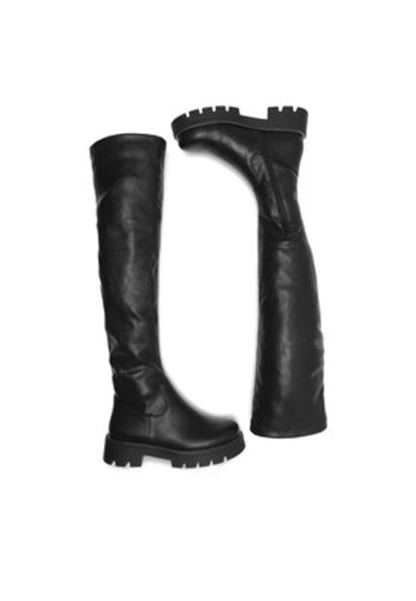 Jenny Fairy Muszkieterki NAILEA WS6119-05 Czarny. Kolor: czarny. Materiał: skóra