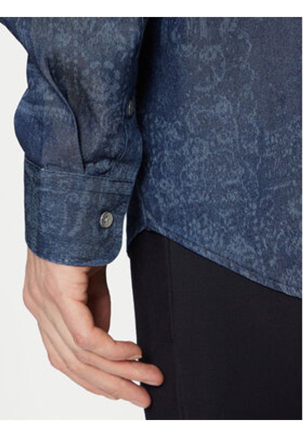 Guess Koszula M5RH22 WFKE0 Granatowy Regular Fit. Kolor: niebieski. Materiał: lyocell