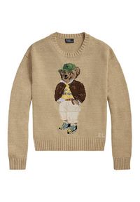 Polo Ralph Lauren Sweter 211972121001 Beżowy Relaxed Fit. Typ kołnierza: polo. Kolor: beżowy. Materiał: bawełna #3