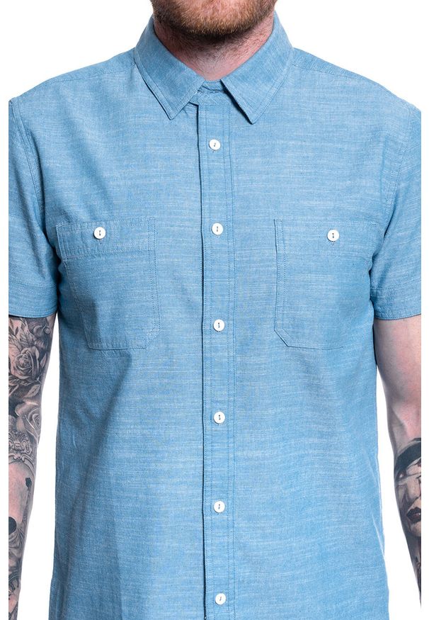 Mustang - MĘSKA KOSZULA MATERIAŁOWA MUSTANG CHRIS SLUB CHAMBRAY 1009829 5317. Materiał: materiał