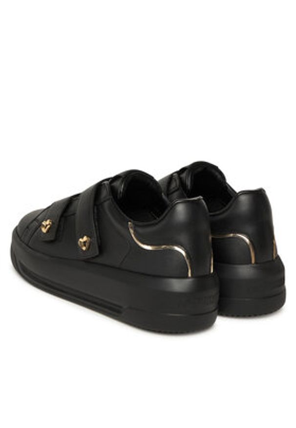 Love Moschino - LOVE MOSCHINO Sneakersy JA15325G0NIA600A Czarny. Kolor: czarny. Materiał: skóra