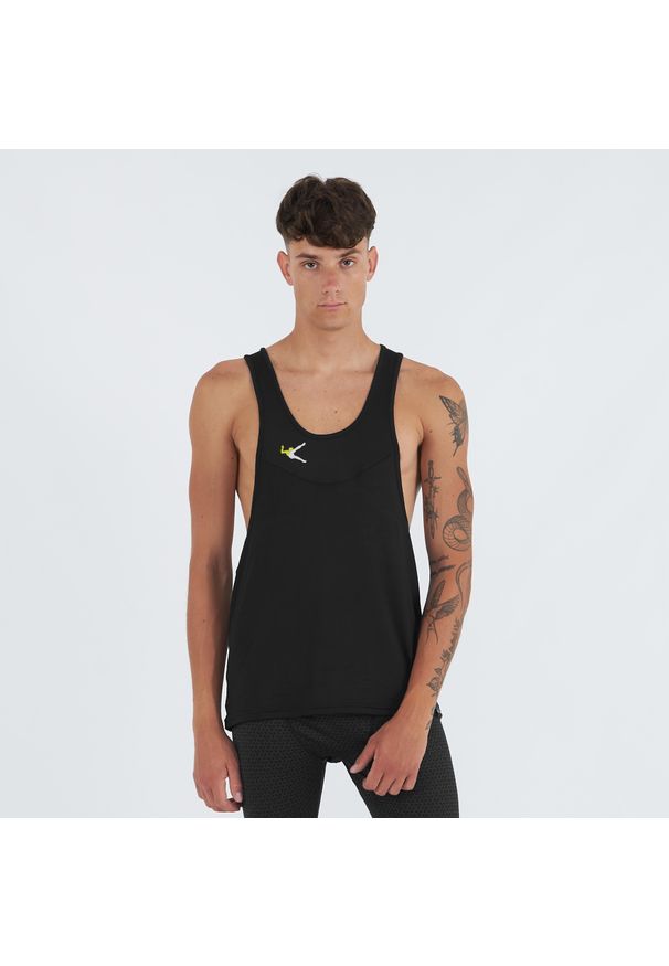 ELPLAYER - Koszulka treningowa VILAR męska. Kolor: czarny. Materiał: poliester. Styl: sportowy